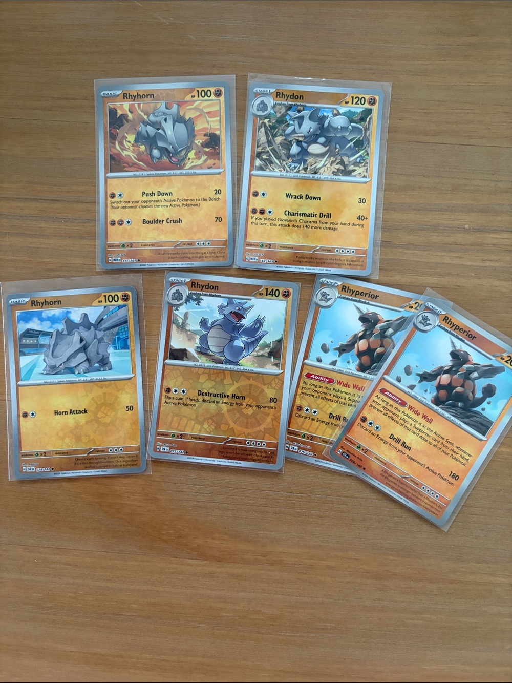 Rhyhorn Rhydon Rhyperior Evolution Reverse Holo Pokémon Card Lot ✨5/$25✨